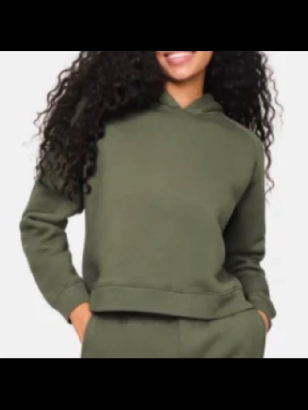 Outdoor Voices Nimbus Cropped Cotton Hoodie Large